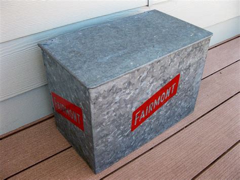 vintage milk box metal|galvanized metal milk box.